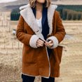 thumbnail image 1 of LOVZFMLL Vestes pour Femmes Hiver Chaud Composite Bouton Col à Revers Veste Manteau d'Extérieur, 1 of 6