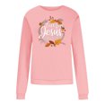 thumbnail image 4 of Babysbule Liquidation Hauts à Lettres pour Femmes Dames Automne Imprimé Ample Manches Longues Col Rond Chandail à Enfiler Haut T-Shirt Haut, 4 of 5
