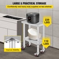 thumbnail image 4 of VEVOR Table de Travail de Traiteur en Acier Inoxydable 12x24 Pouces Table de Travail Commerciale avec 4 Roues Établi de Préparation des Aliments Commerciale avec Tablette de Réglage Flexible pour Table de Préparation de Cuisine, 4 of 9