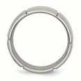 thumbnail image 2 of Titanium Beveled Edge Grooved 8mm Brushed and Polished Band Ring 11.5 Size, 2 of 6