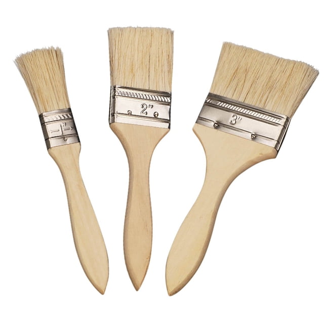 Ramiter 3PC 1/2/3 InchWooden Poignée Pinceau Barbecue Brosse Cuillères à Brosse Imperméables Cuisson