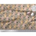 thumbnail image 2 of Soimoi Brown Cotton Voile Fabric Stripe,Insect & Bunny Animal Decor Fabric Printed BTY 42 Inch Wide, 2 of 3