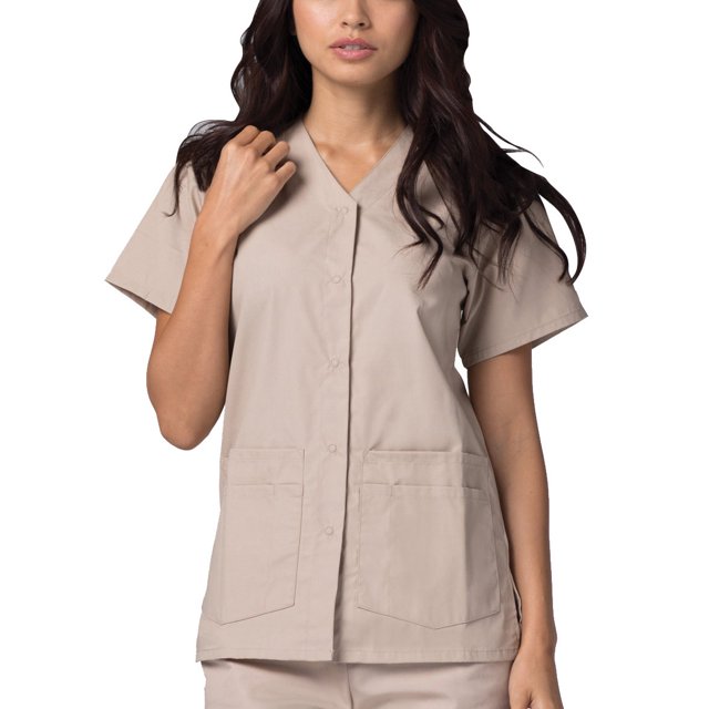Adar Universal Scrubs For Women - Snap Front Scrub Top