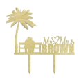 thumbnail image 1 of Mr and Mrs Couple Cake Topper Rustic Wooden Tree Wedding Cake Topper Cake Decoration 7-8 Inches Wide, 1 of 3