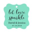thumbnail image 1 of Darling Souvenir Personalized Fancy Frame Paper Tags Wedding Sparklers Let Love Sparkle Custom Hang Tags-Mint Green-50 Tags, 1 of 1