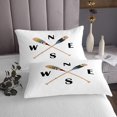 thumbnail image 3 of Erosebridal Paddle Compass Coverlet Set King, Rustic Lake House Farmhouse Bedding Set, Microfiber 3-Piece, 3 of 5
