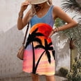 thumbnail image 4 of Penkiiy Robe d'Été Décontractée pour Femme avec Poches, Robe Bohème de Plage d'Été, Robe T-Shirt à Fleurs, Robe Débardeur Ample à Col en V, TG Orange, 4 of 6