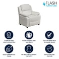 thumbnail image 4 of Deluxe Padded Contemporary White Vinyl Kids Recliner with Storage Arms, 4 of 9