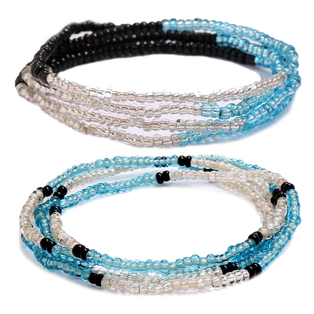 2PCS Women Waist Bead Chain Fashion Bead Body Chain Belly Chain for Beach