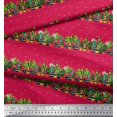 thumbnail image 2 of Soimoi Pink Heavy Satin Fabric Cactus With Conical Pot Tree Fabric Prints By Yard 56 Inch Wide, 2 of 5