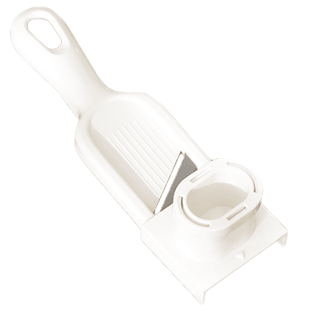 Garlic Slicer for Quick & Safe Prepping, Even Thin Slices Stainless Steel Blade for Kitchen Gourmet, Dishwasher Safe Double-edged Mini Slicer White RPA2023 Style