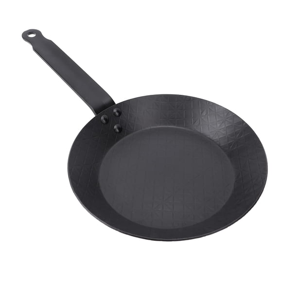 Carbon Steel Frying Pan, Uniform Heating Easy to Cleans Anti Stick Omelette Skillet Steak Pans for Gas Induction Cooker, Skillets for Searing Grilling and Camping