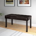thumbnail image 3 of CorLiving California 24 Panel Tufted Faux Leather Bench with Wood Legs, 3 of 4