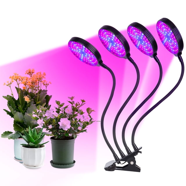Amdohai LED Grow Light for Indoor Plants 60W 4-Head Red &
