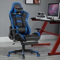 thumbnail image 2 of Goplus Massage Gaming Chair Reclining Swivel Racing Office Chair with Footrest Blue, 2 of 10