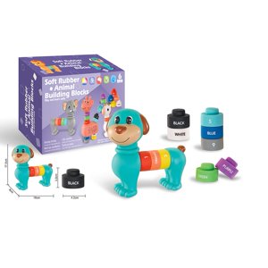 Animal Soft Glue Digital Color Cognitive Building Blocks Educational Toy \: T5S0