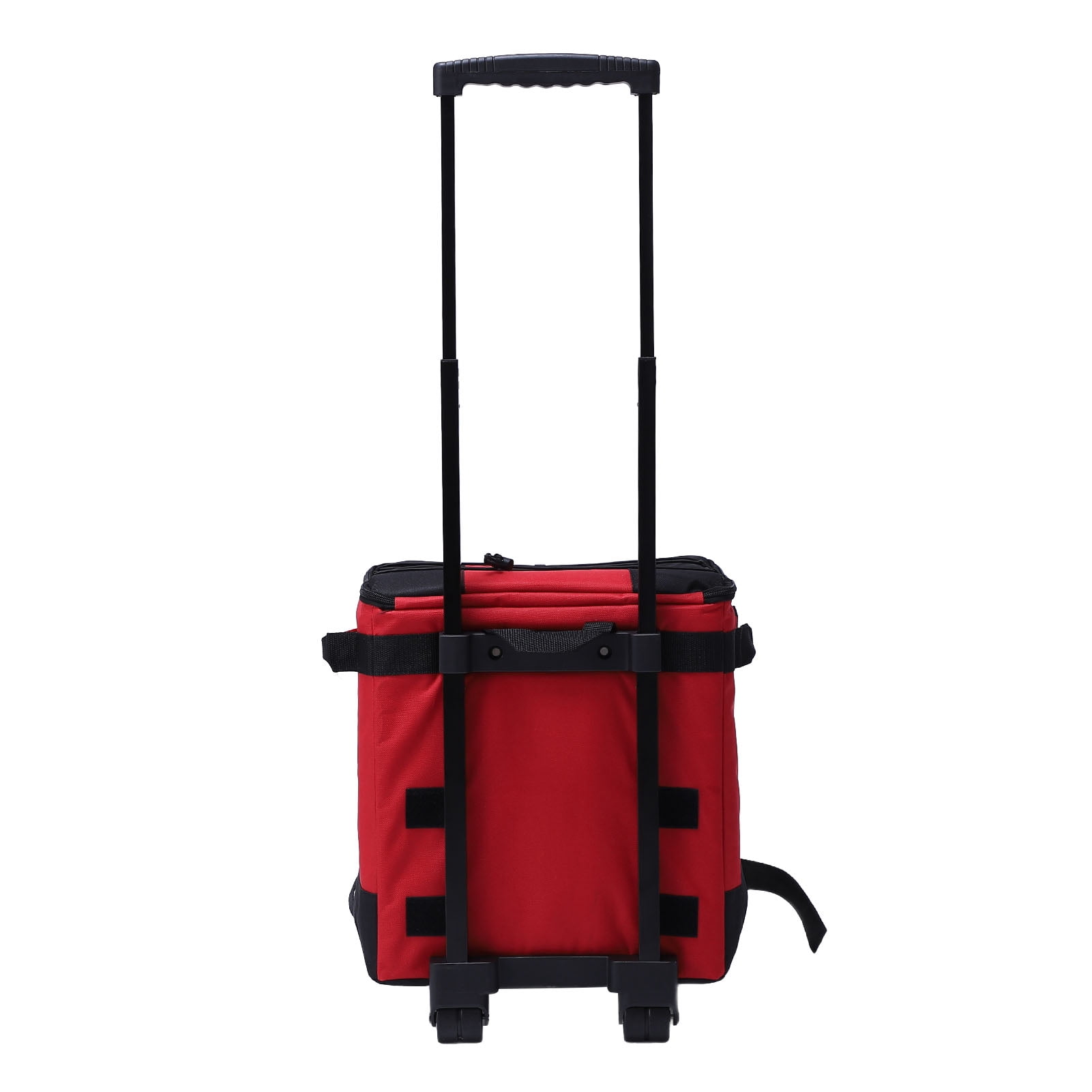 Rolling Insulated Box, Red Multi Pockets 43L Rolling Cooler Bag Foldable Large Capacity Leakage Proof  for Camping