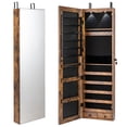 thumbnail image 1 of Costway Mirrored Jewelry Cabinet Jewelry Organizer w/2 LED Lights Rustic Brown, 1 of 8