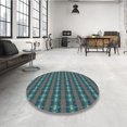thumbnail image 4 of Ahgly Company Tapis Rond Lavable en Machine Intérieur Transitionnel Vert Profond, 5 Pieds Rond, 4 of 7