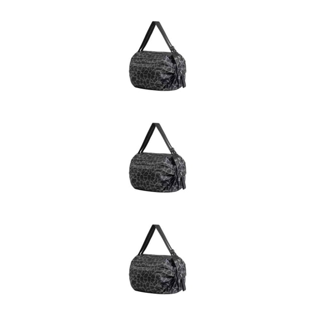 relayinert Polyester Travel-friendly Storage Bag Carry Essentials With Ease Waterproof Shopping Bag For Travel black pantherpattern 3Set