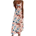 thumbnail image 2 of Ovzne Robes pour Femmes Robe Femme Robes d'Été pour Femmes Imprimé Sans Manches Col Rond Robe Décontractée Longues Robes Grande Taille Robe Imprimée Liquidation, 2 of 5