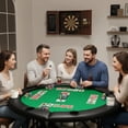 thumbnail image 3 of GloryStar 47.24-Inch Round Poker Table, Folding Design with Smooth Felt Surface, Cup Holders and Padded Rail for Parties, 3 of 7