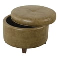 thumbnail image 4 of HomePop Grand Pouf de Rangement en Similicuir - Similicuir Brun Vieilli, 4 of 5