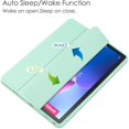 thumbnail image 3 of KOMI Tablet PC Case Case Compatible with Lenovo Tab M10 Plus (Gen 3 2022) 10.6"Tablet Case, TPU Slim Cover Auto Wake/Sleep Smart Case with Clear Transparent Back Shell Back tablet protection Green, 3 of 5