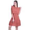 thumbnail image 2 of Moomaya Womens Ruffle Sleeve A,Line Schiffli Dress Solid Designer Party Dress, 2 of 6