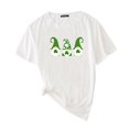 thumbnail image 1 of Pxiakgy Vente de Liquidation! T-Shirt de la Saint-Patrick pour Femmes Gnomes Mignons T-Shirt Imprimé Trèfle Manches Courtes T-Shirts Graphiques Hauts Femmes Manches Courtes Col Rond Mode Décontractée Chemise Blanche TG, 1 of 4