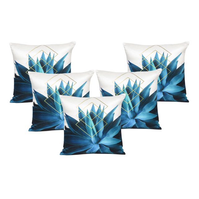 Oussum Housses de Coussin Décoratives pour la Maison en Coton à Impression Numérique, Taies d'Oreiller à Fermeture Éclair, Floral, Ensemble de 5