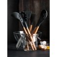thumbnail image 2 of 1Pcs/Set Silicone Cooking Utensils kitchen Accessories Set Tool Ladle Egg Beaters Shovel Cooking Non-stick Wooden Handle Spatula, 2 of 3