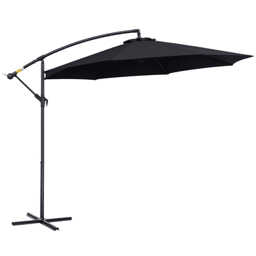Outsunny Parasol Déporté de Patio 10 Pieds, Parasol de Marché Extérieur, Noir