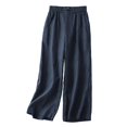 thumbnail image 1 of Trousers High Waisted Nine - Point Loose Inset Hot Pants - Women's Casual Pants, Polyester Blend, Spring - Autumn Wear, Sizes, 1 of 3