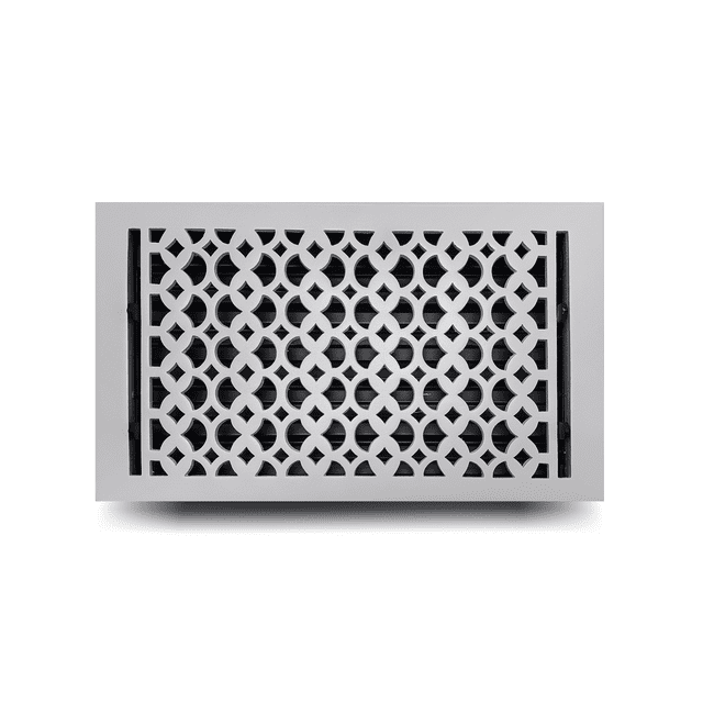 Cast Iron Floor Vent Register 10″ x 14″ – Heavy-Duty Tudor Mushroom Design, Handcrafted Rust-Free Air Vent Cover with Adjustable Damper – Powder Coated Repaintable for Floors & Walls
