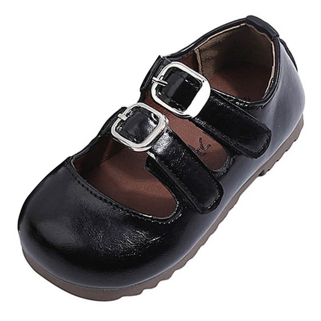 RXMEKW Chaussures Mary Jane pour Filles avec Brides à Boucle Ajustables, Ballerines en Cuir Synthétique Souple pour Tenue Décontractée et Occasions Habillées, Design Vintage à Bout Arrondi