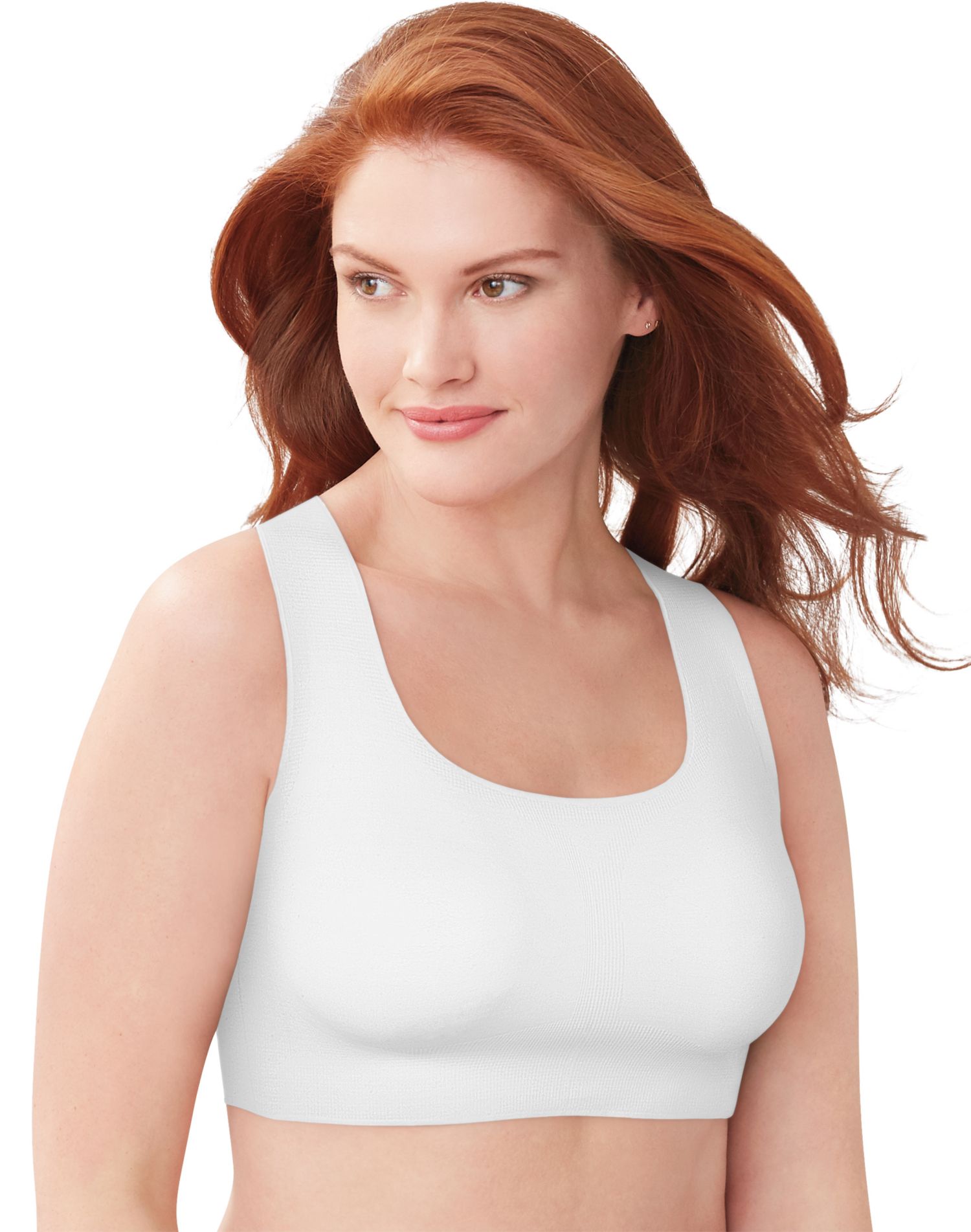 Bali Womens Comfort Revolution EasyLite Seamless Wirefree Bra, M, White