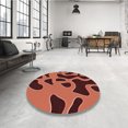thumbnail image 4 of Ahgly Tapis d'Intérieur Lavable en Machine Carré Transitionnel Orange Vif, 8 Pieds Carré, 4 of 7