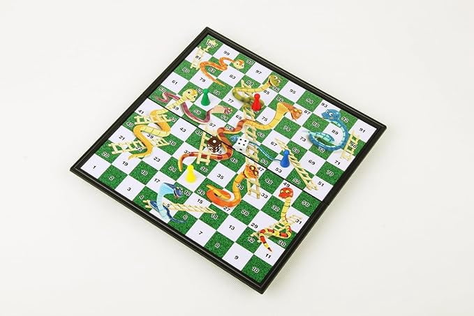 Tradeopia Magnetic Classics – 10 Inch Snakes & Ladders Game, Durable Magnetic Family Board Game for Home & Travel Fun