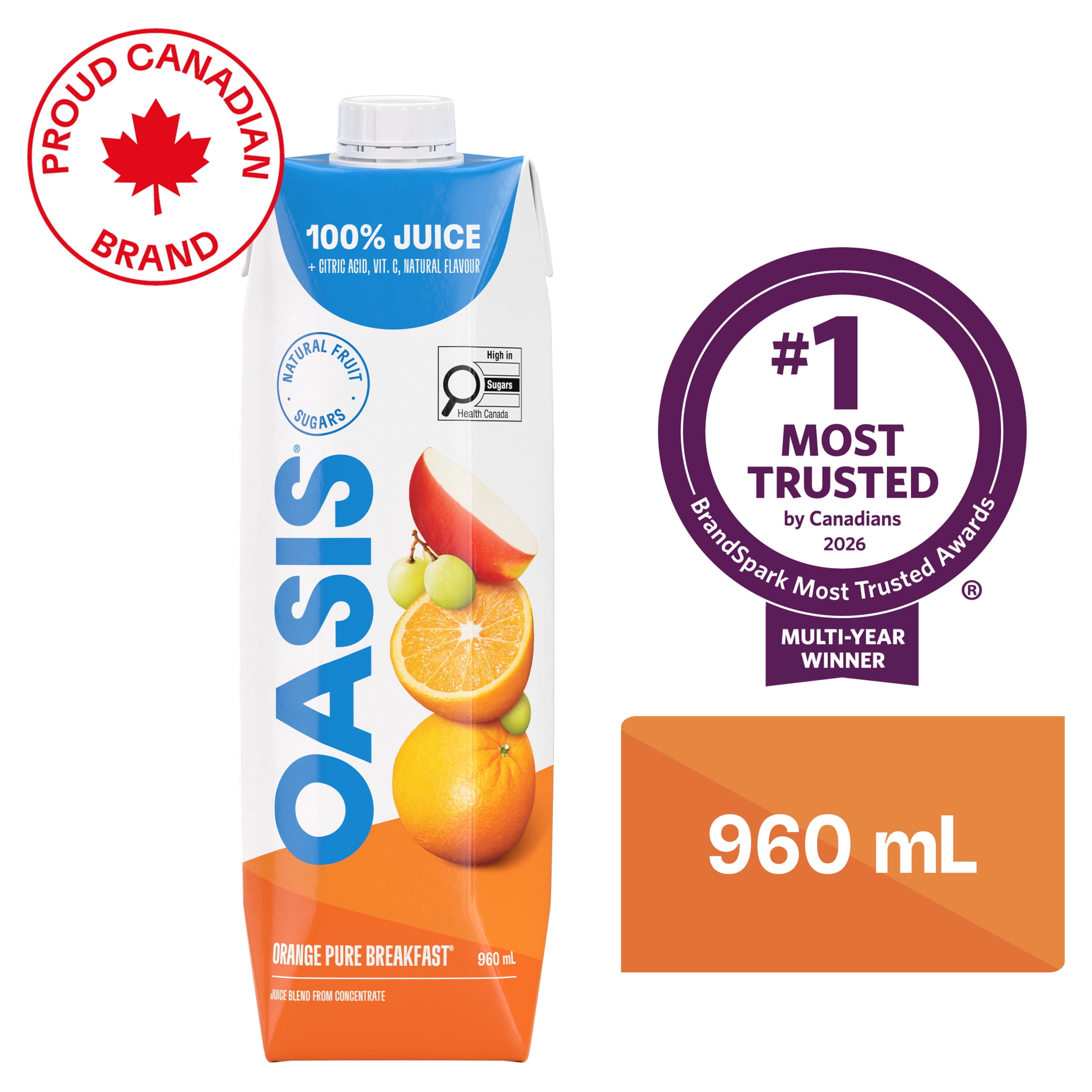 Oasis Jus d’orange pur déjeuner 960 ml