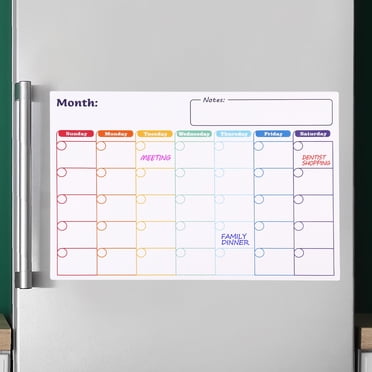 Unique Bargains 16.9' x 11.8' Magnetic Calendar, Erasable Dry Erase Calendar