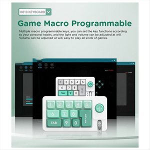 Clavier mécanique numérique RGB Clavier à chaud Swappable Macro fil mécanique jeu de clavier Joystick sur mesure vert,1x Clavier mécanique numérique, Vert