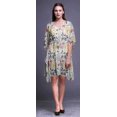 thumbnail image 2 of Bimba White5 Leaves Fruits,Spices & Ladies Kaftan Holiday Loungewear Midi Dress Beach Sortie de Plage-4X-5X, 2 of 5