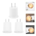 thumbnail image 2 of 3pcs Light Socket To Plug Adapter Outlet To E26/e27 Lamp Socket Holder Us Plug, 2 of 6