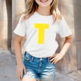 thumbnail image 2 of TZEWGL Cute Shirt For Kid Letter Printed Short Sleeve Print Crewneck Top For Newborns size 6-7T, 2 of 4