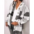thumbnail image 2 of ORUYROP Womens Casual Plaid Shacket Button Down Long Sleeve Shirt, 2 of 5