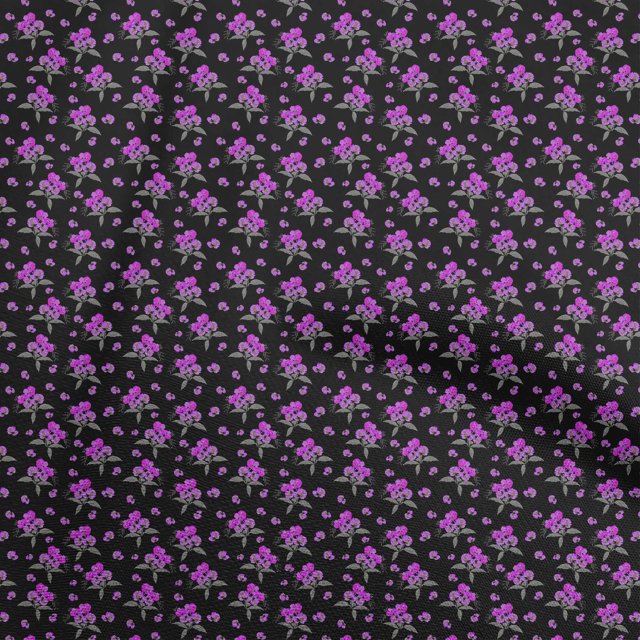 oneOone Polyester Lycra Black Fabric Floral Sewing Craft Projects Fabric Prints By Yard 56 Inch Wide