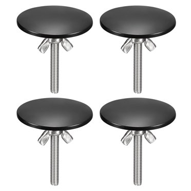 Unique Bargains 4 Piece Kitchen Sink Hole Covers, Zinc Alloy Faucet Hole Cover for Kitchen Countertop Counter Space Black