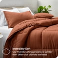 thumbnail image 2 of Bare Home Goose Down Alternative Comforter Set - 3 Piece Set - Full/Double, Terracotta, 2 of 7