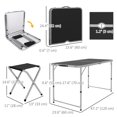 thumbnail image 3 of Outsunny Folding Picnic Table Camping Table and Chairs Use for Picnic Black, 3 of 10